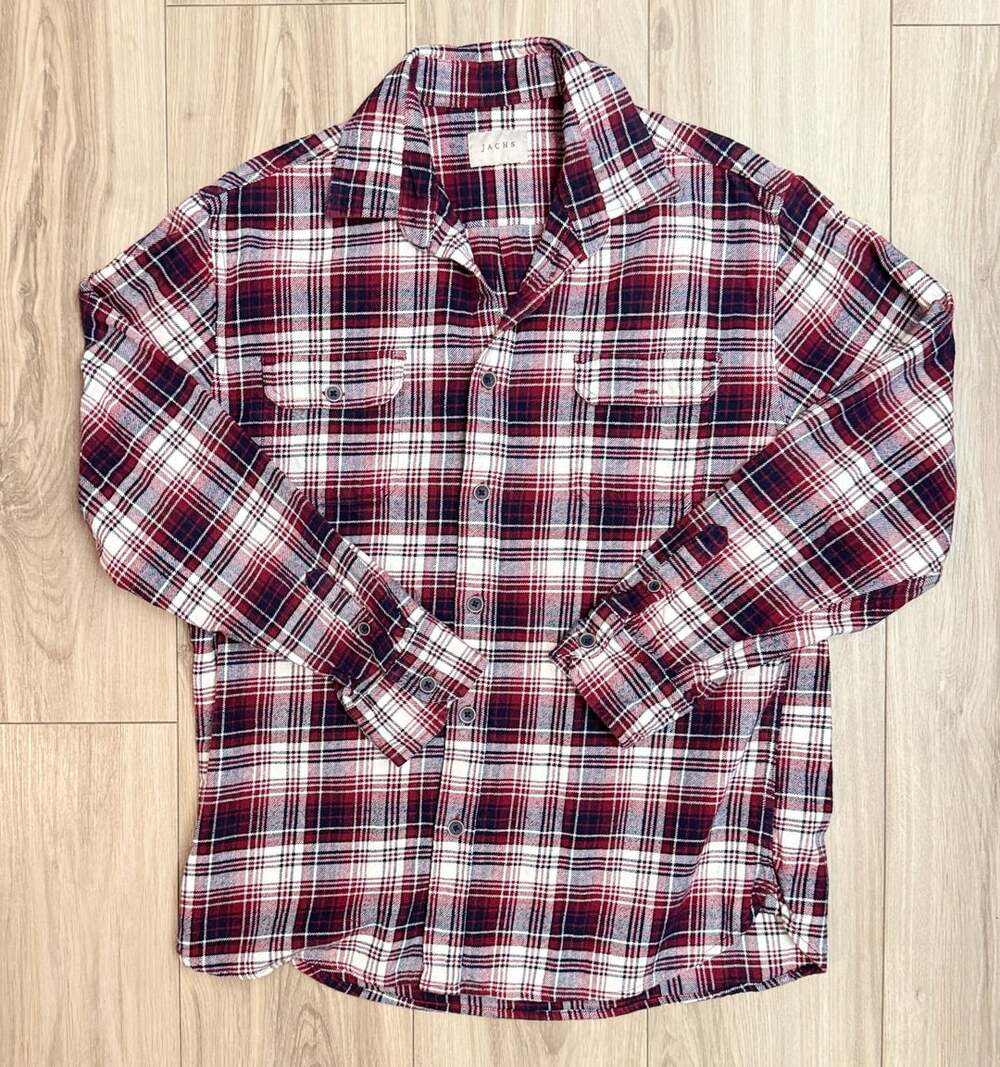 Jachs Flannel Shirt Size L Red Plaid